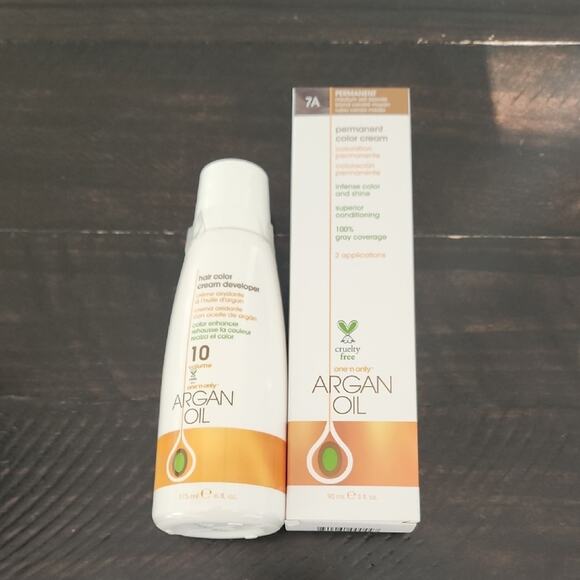 ONE N ONLY Argan Oil Permanent Color Cream & Developer 10 Volume Color 7A - Picture 1 of 8